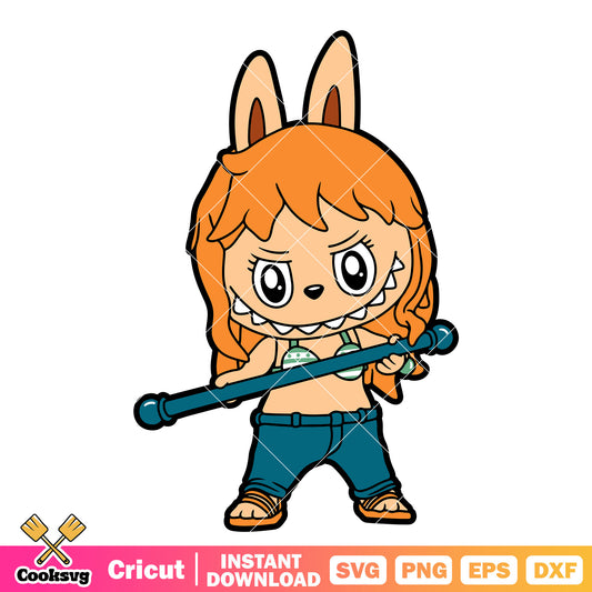 Labubu nami costume svg, labubu one piece svg, labubu art​ svg