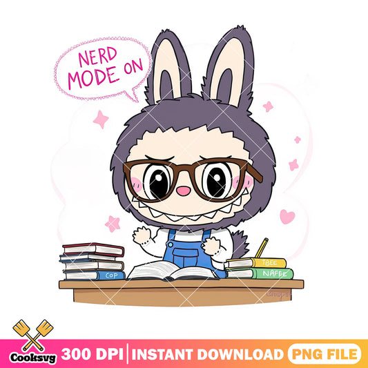 Labubu nerd mode on png, labubu pop mart png, labubu dolls png