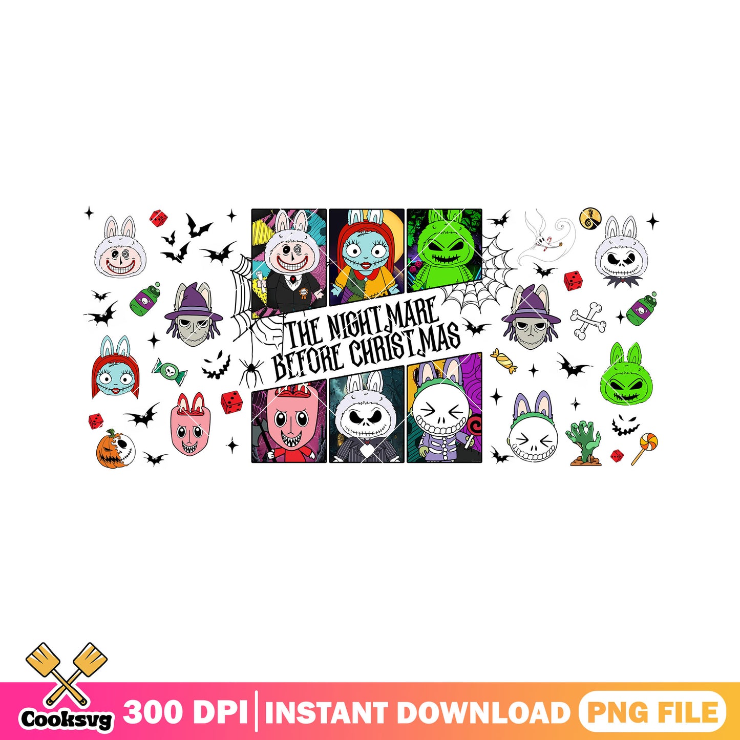 Labubu nightmare costumes png, nightmare before christmas png