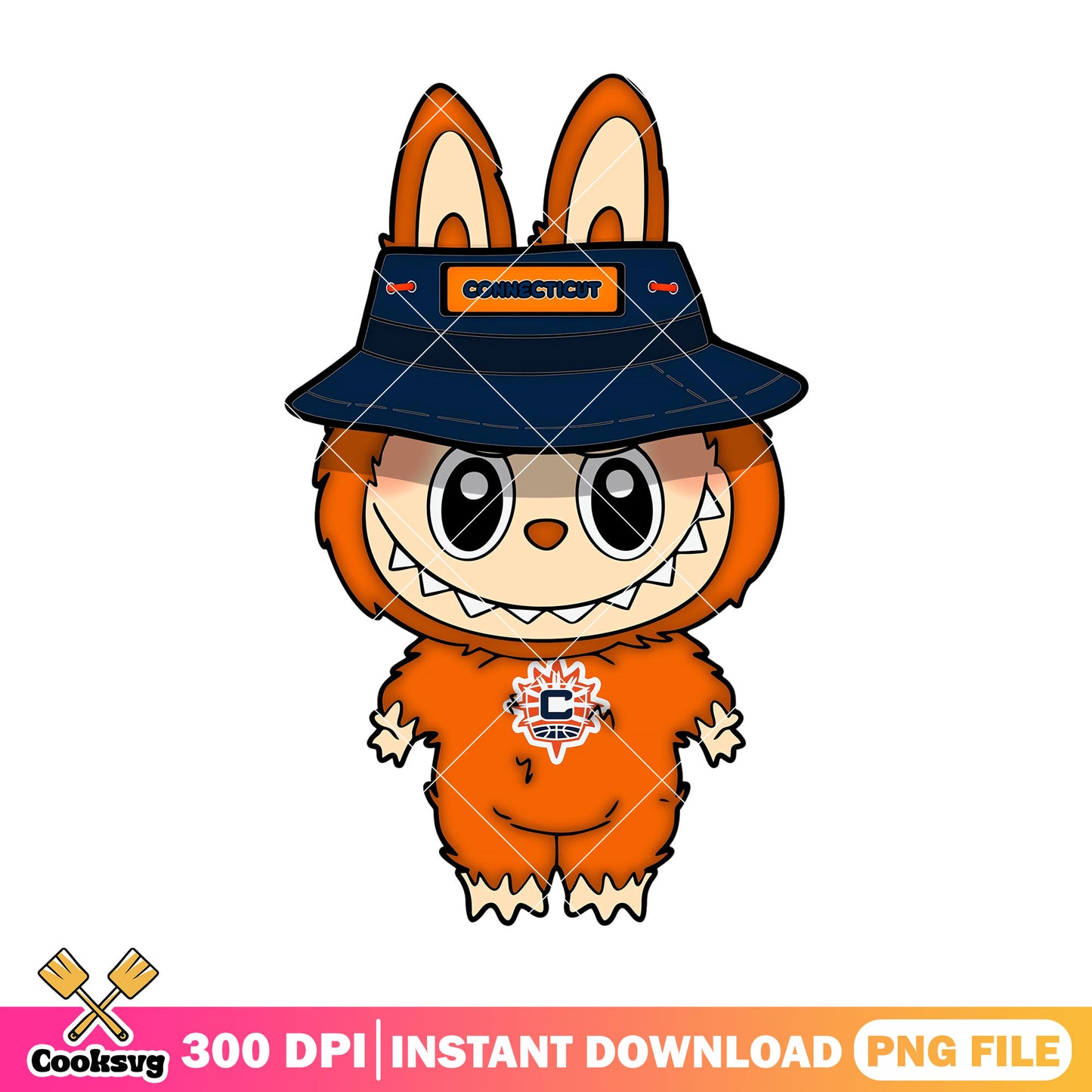 Labubu orange monster png, labubu hehe png, connecticut sun png