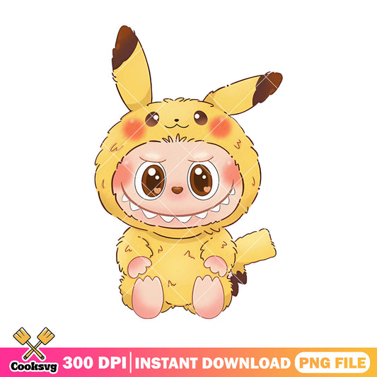 Labubu pikachu costume png, labubu costume png, pikachu pokemon png