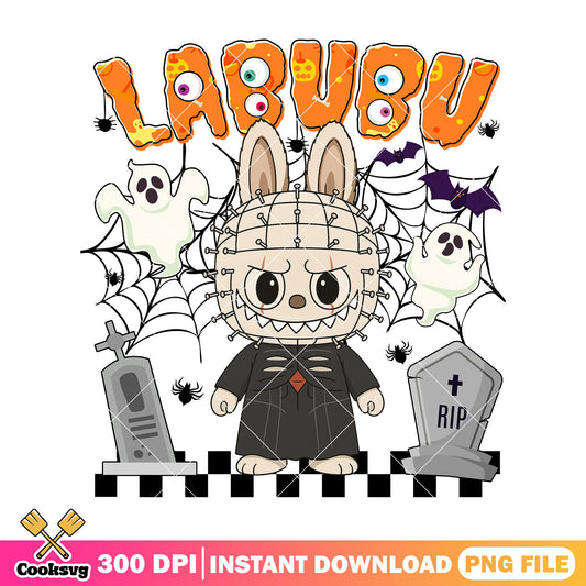 Labubu pinhead halloween png, labubu costume png, pinhead hellraiser png