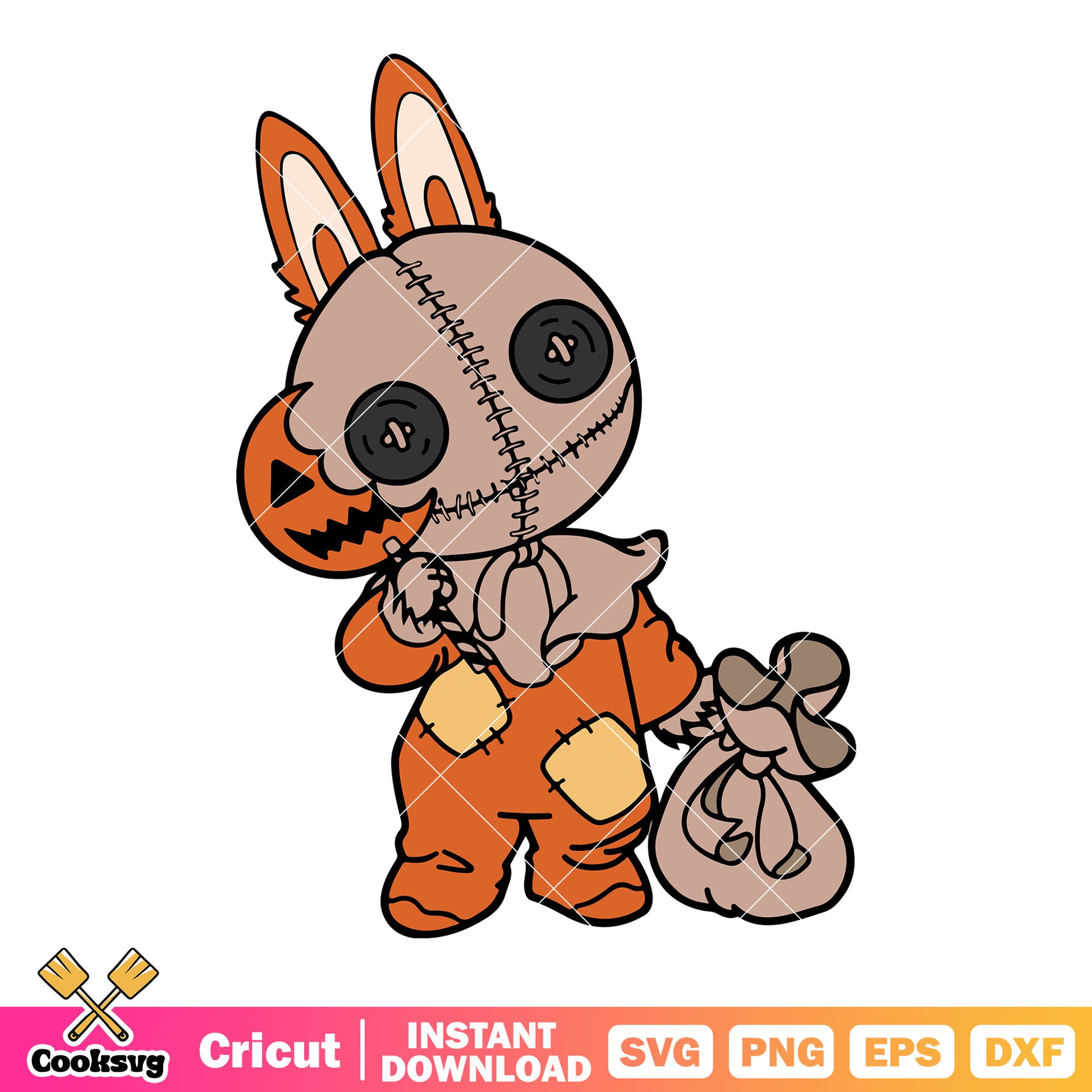 Labubu pumpkin horror svg, labubu halloween​​ svg, labubu pumpkin svg
