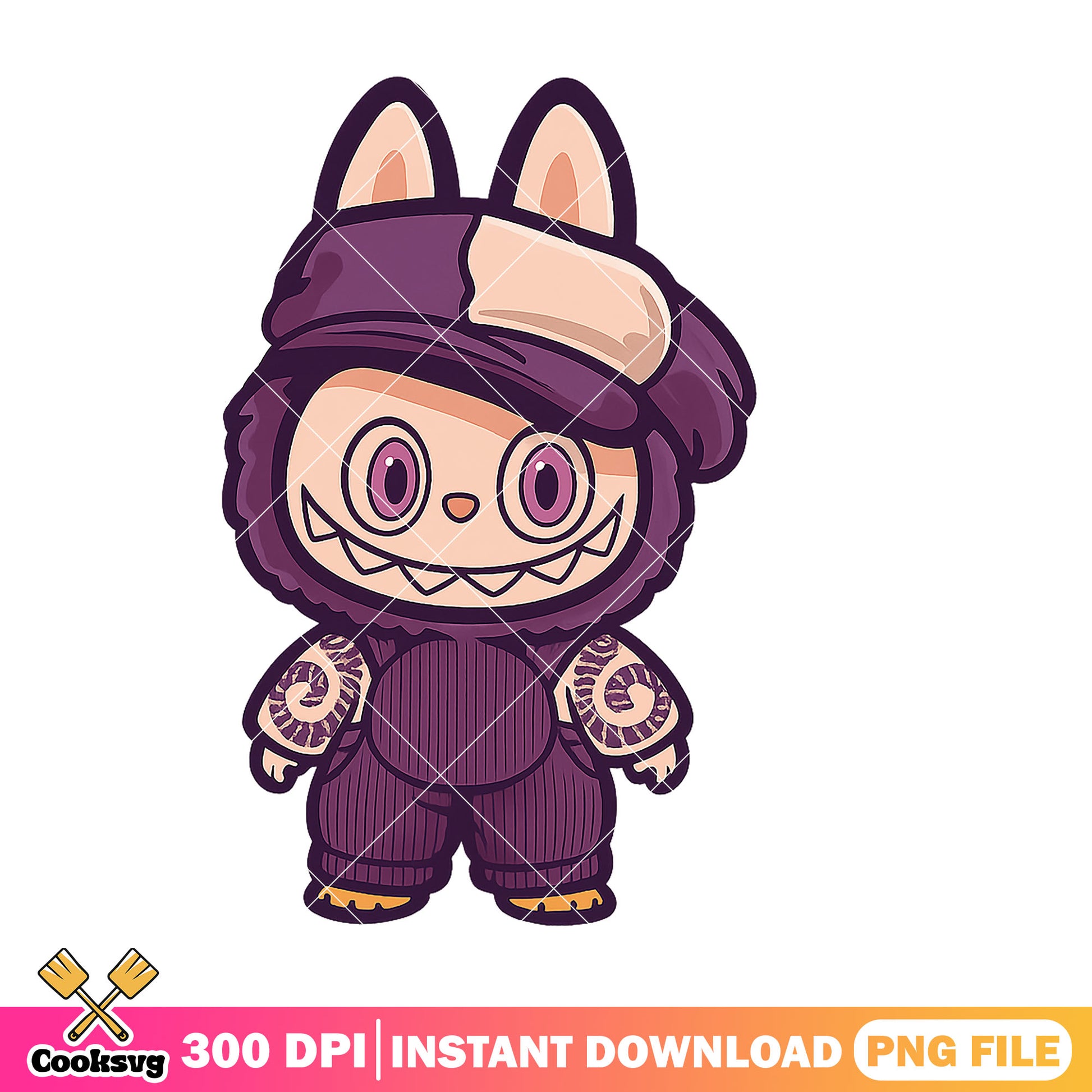 Labubu purple hoodie design png, labubu doll png, labubu purple png