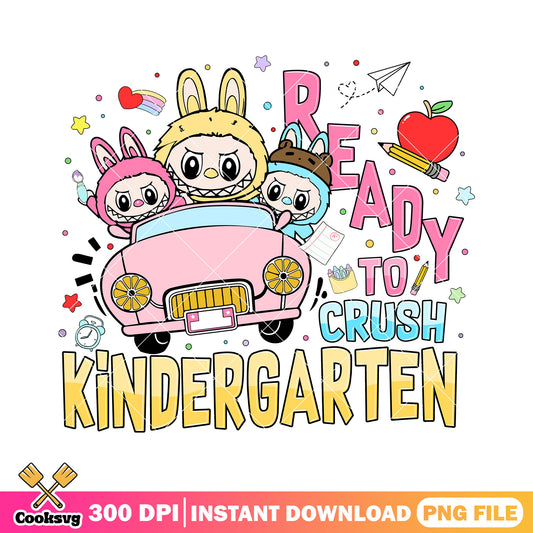 Labubu ready to crush kindergarten png, labubu picture​ png, labubu shcool ​png