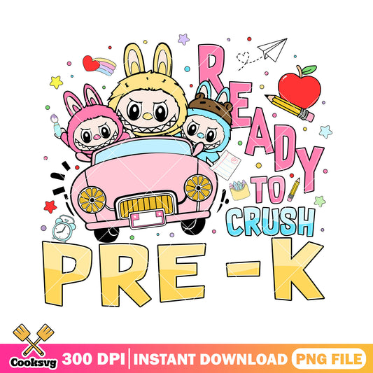 Labubu ready to crush pre-k png, love labubu​ png, labubu plush ​png