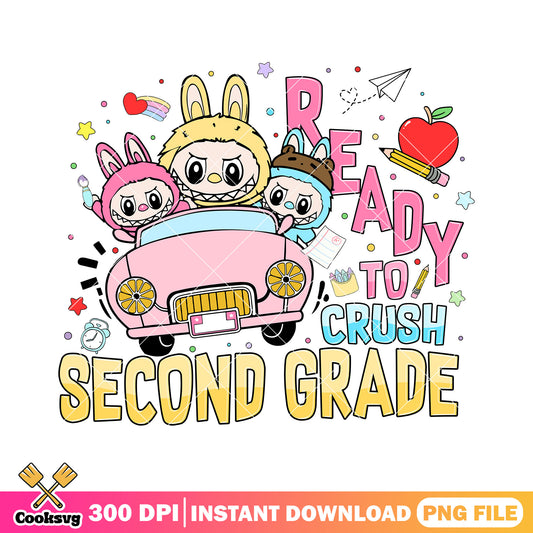 Labubu ready to crush second grade png, friends labubu​ png, labubu ​png