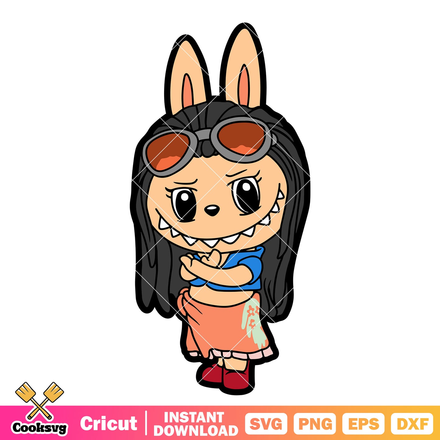 Labubu robin costume svg, labubu one piece svg, one piece costume svg