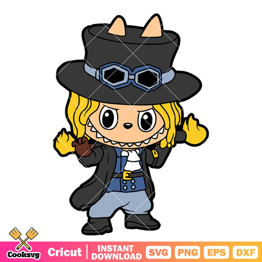 Labubu sabo costume svg, labubu one piece svg, one piece svg