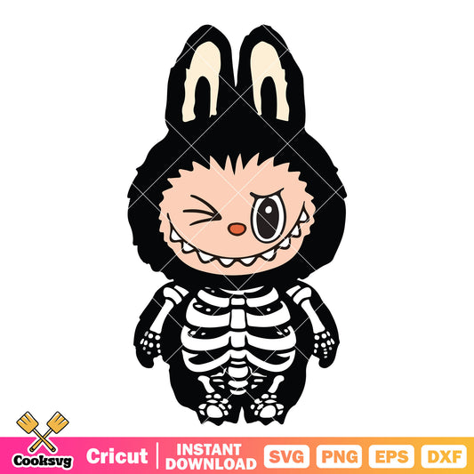 Labubu skeleton costume svg, labubu halloween costume​ svg