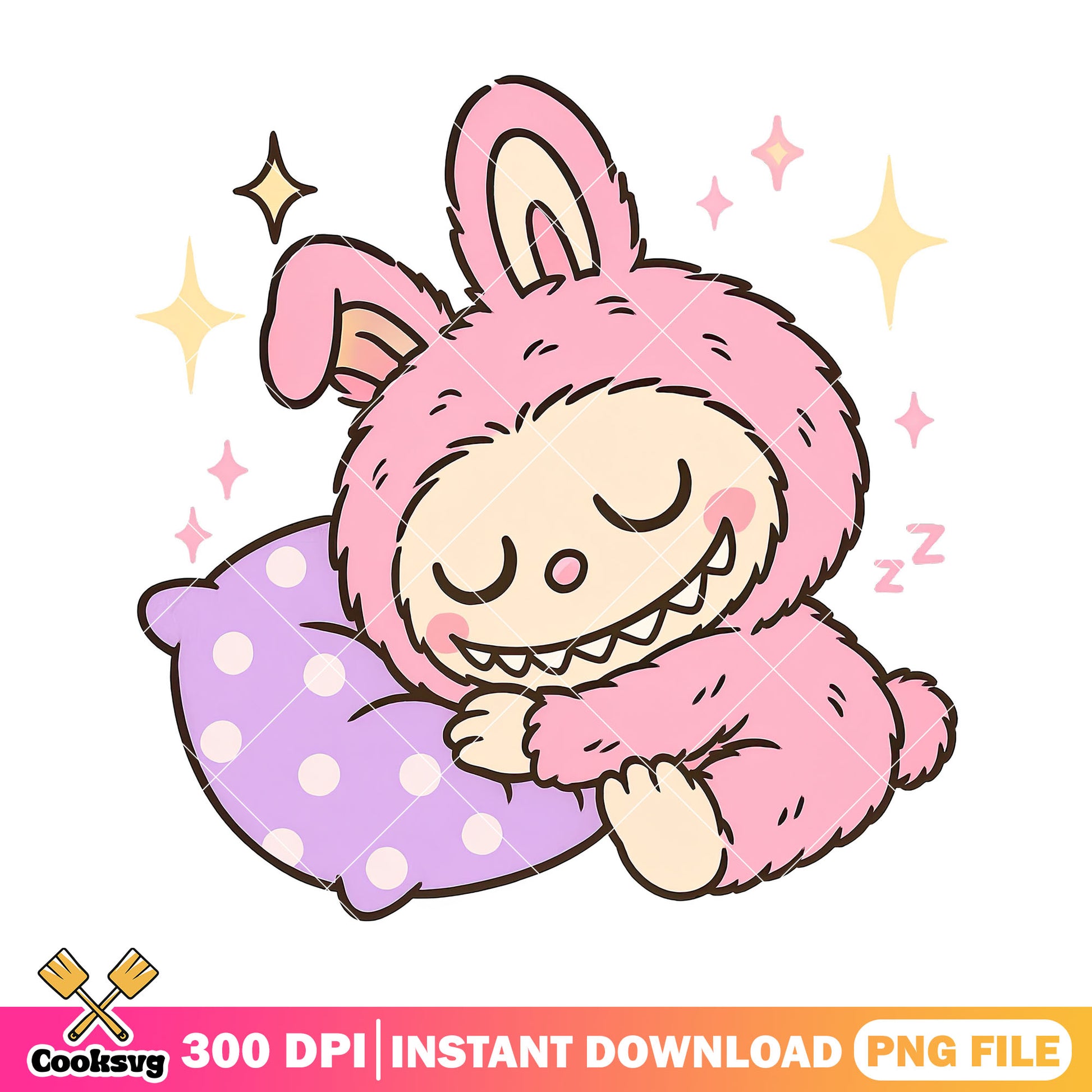 Labubu sleeps png, pink labubu png, labubu near me ​png