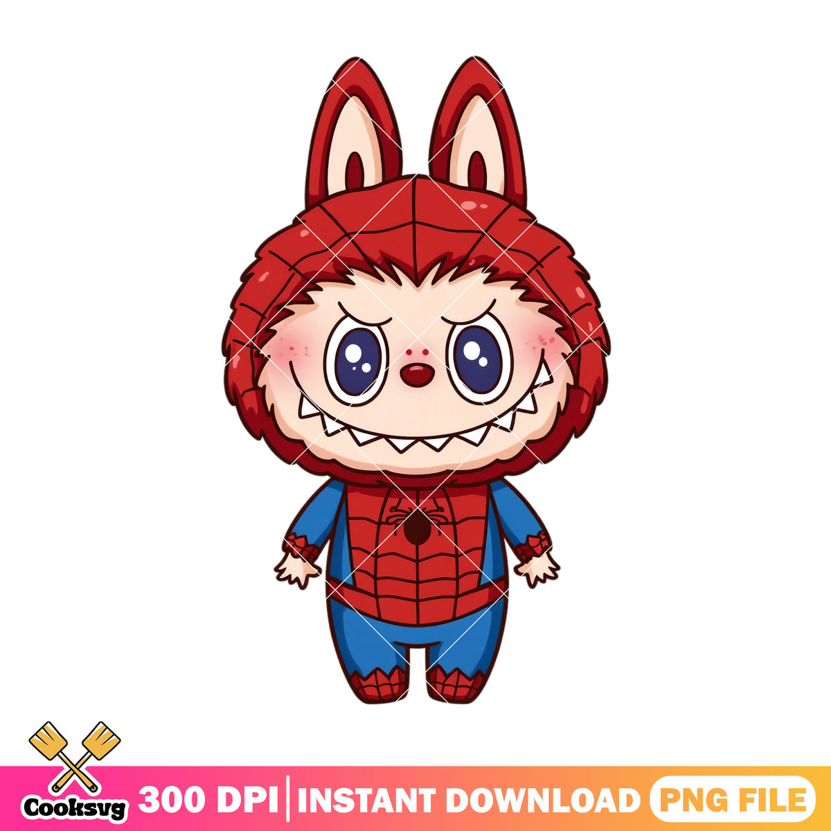 Labubu spiderman png, labubu costume png, labubu marvel png