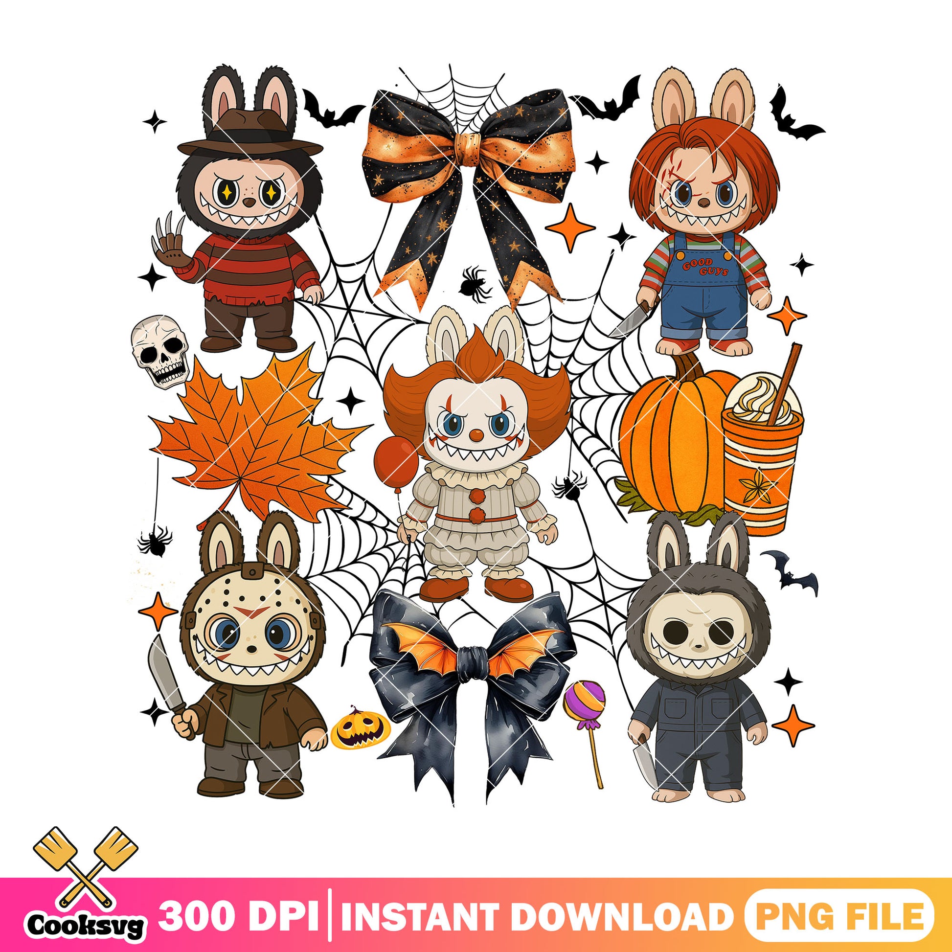 Labubu spooky style png, halloween labubu png, labubu cute png