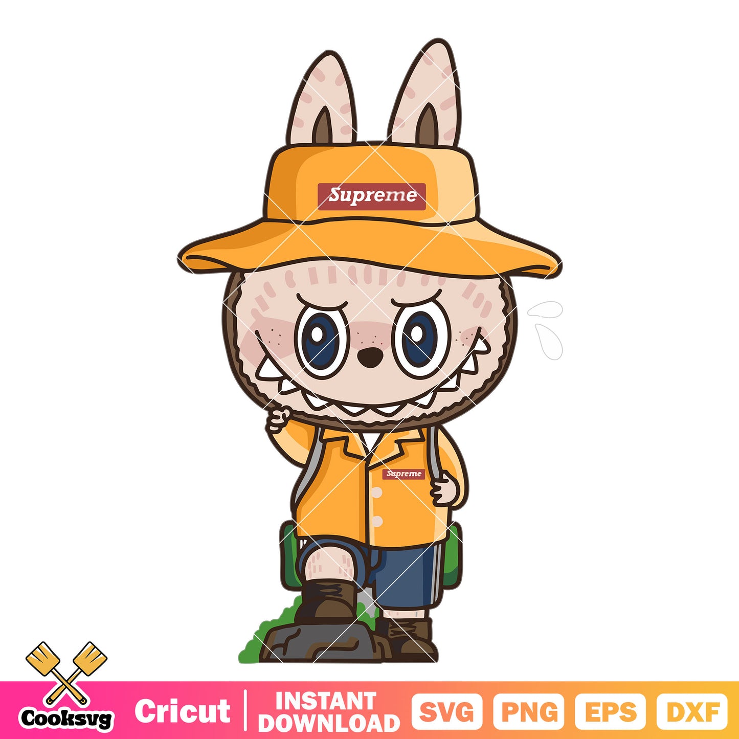 Labubu supreme clother svg, cute labubu svg, labubu clothing​ svg