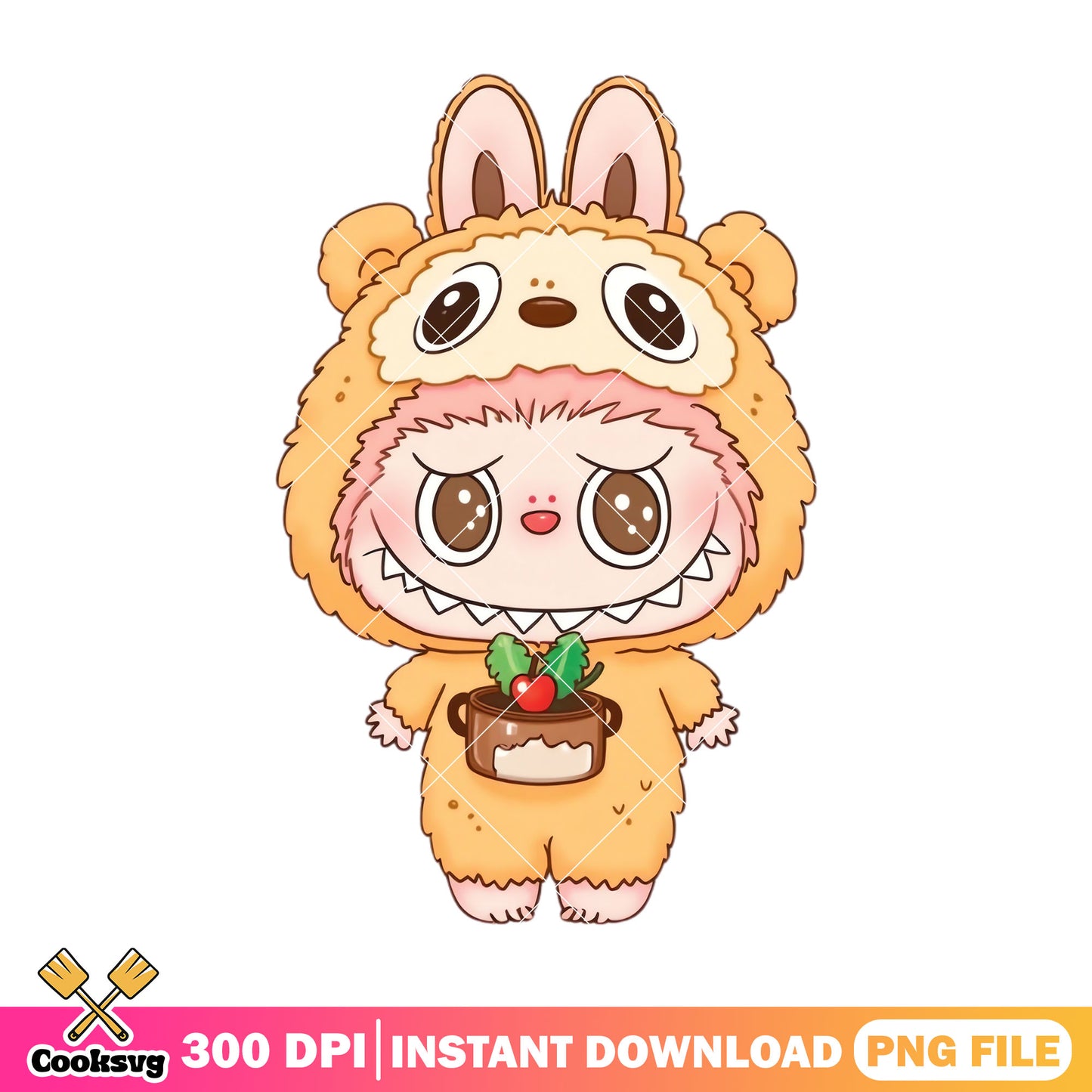 Labubu the baby monster png, labubu cute png, labubu plush png