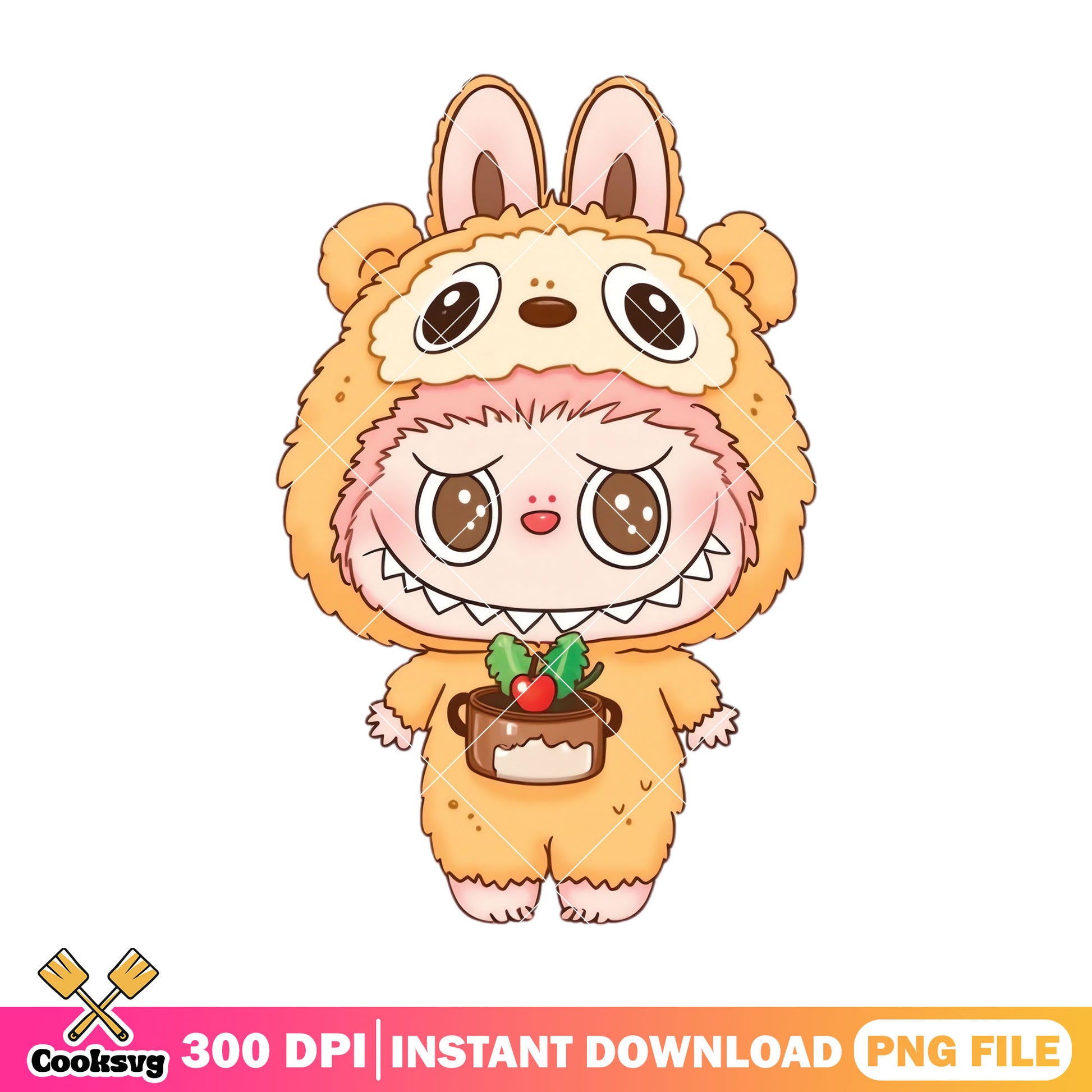 Labubu the baby monster png, labubu cute png, labubu plush png
