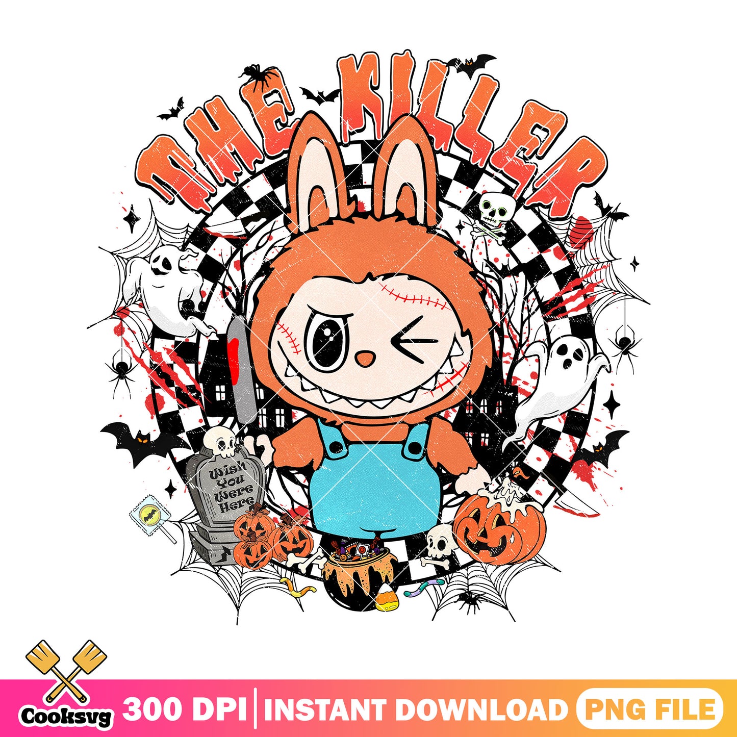 Labubu the killer png, chucky doll​​​ png, labubu original png