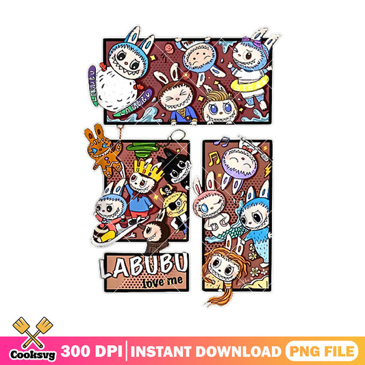 Labubu the monster love me png, love labubu png, labubu popmart png