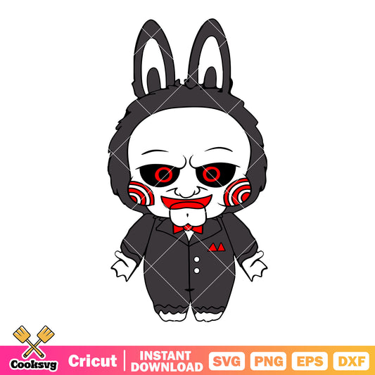 Labubu the puppet svg, horror labubu svg, halloween labubu svg