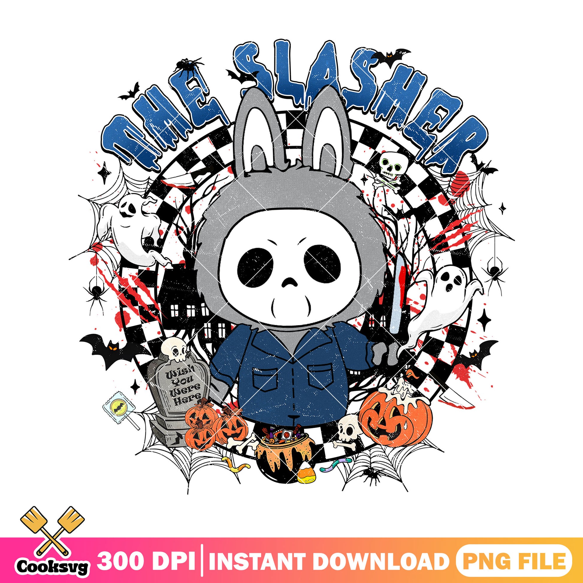 Labubu the slasher png, michael myers​​ png, labubu original png