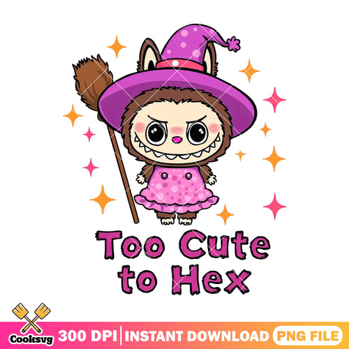 Labubu too cute to hex file png, labubu witch png, pop mart labubu png