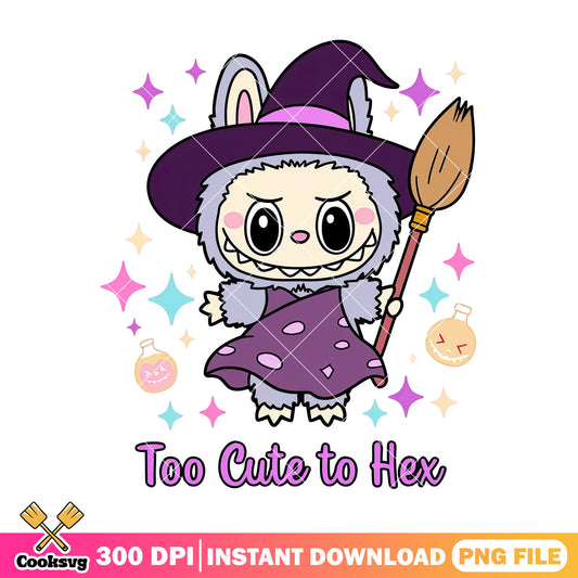 Labubu too cute to hex png, labubu witch​ png, pop mart labubu png