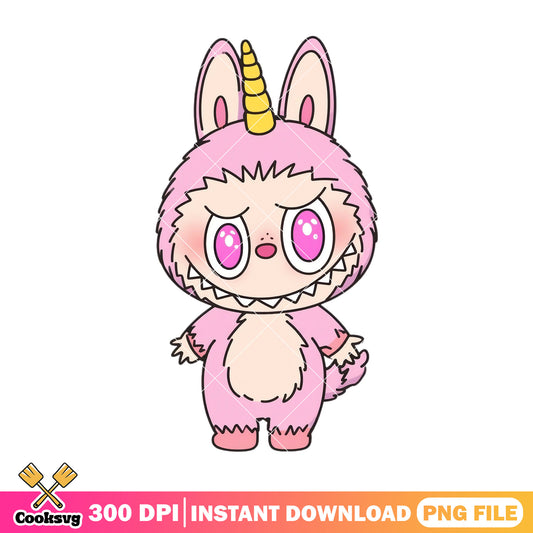 Labubu unicorn outfit png, labubu pink png, labubu near me png