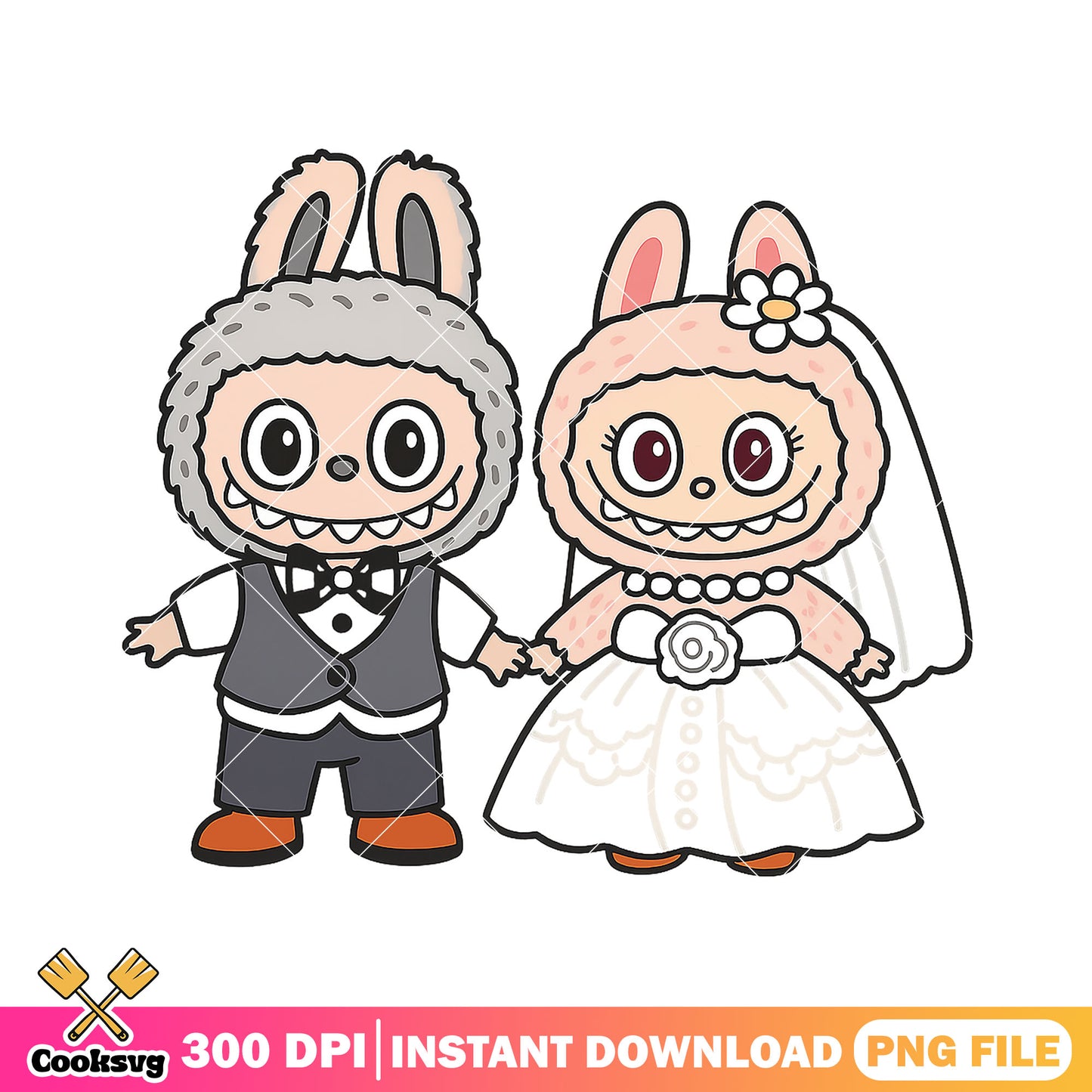 Labubu wedding couple png, labubu couple png, cute couple png