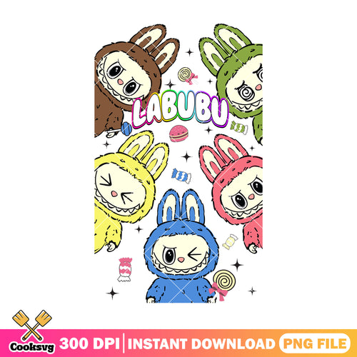 Labubu with friends png, labubu bf png, labubu the monsters png