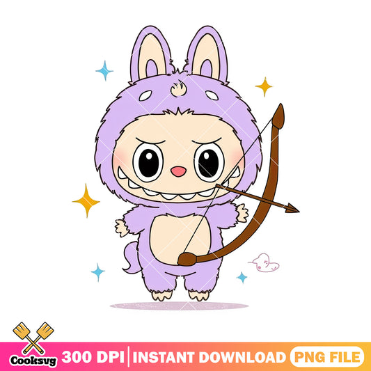 Labubu with long bow png, labubu hehe png, labubu popmart png