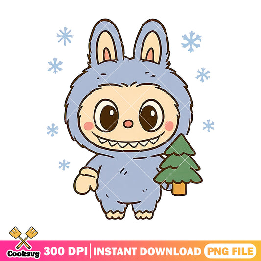 Labubu with pine tree png, labubu plush​ png, labubu coloring​​ png