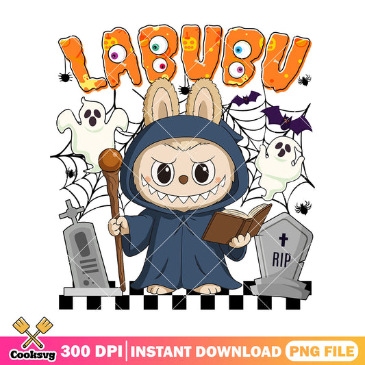 Labubu wizard halloween png, labubu costume png, macaron labubu​ png