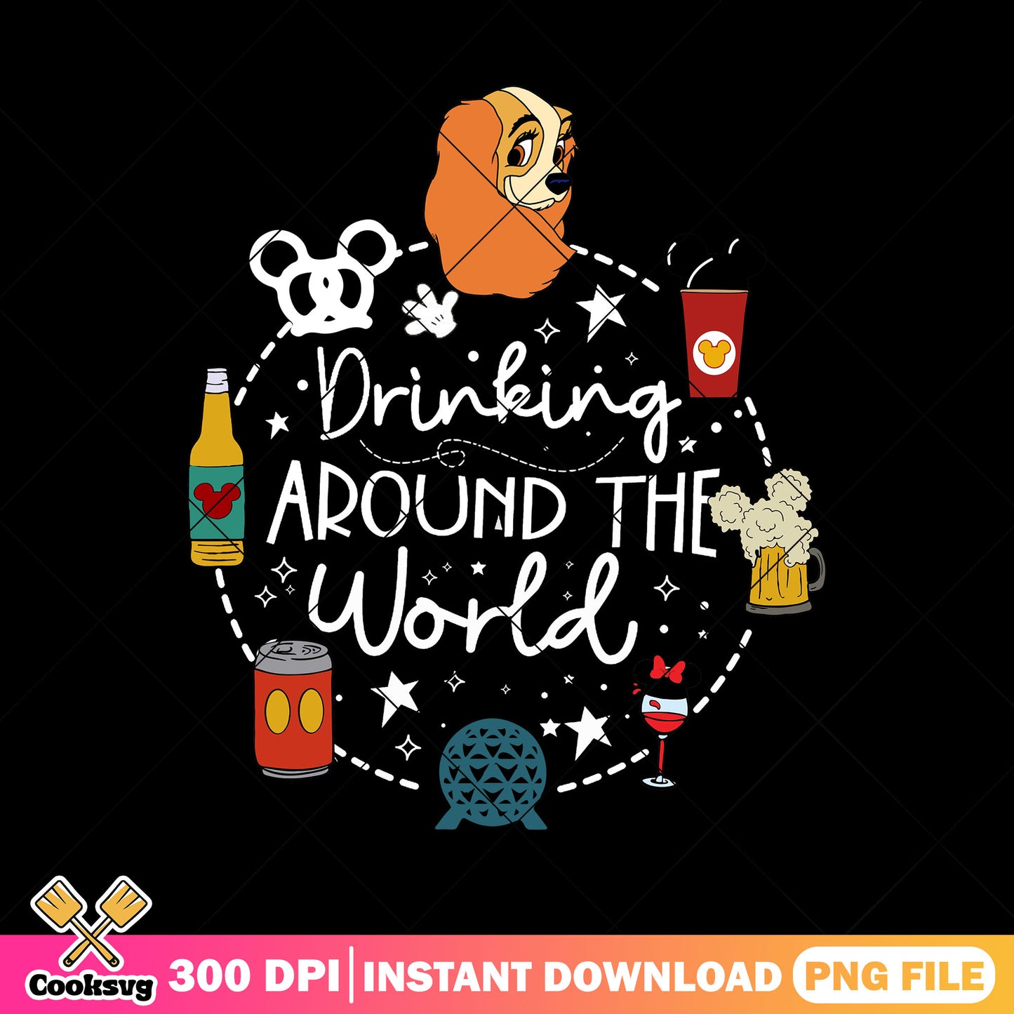 Lady drinks world png, lady and the tramp​​ png, disney drinks png