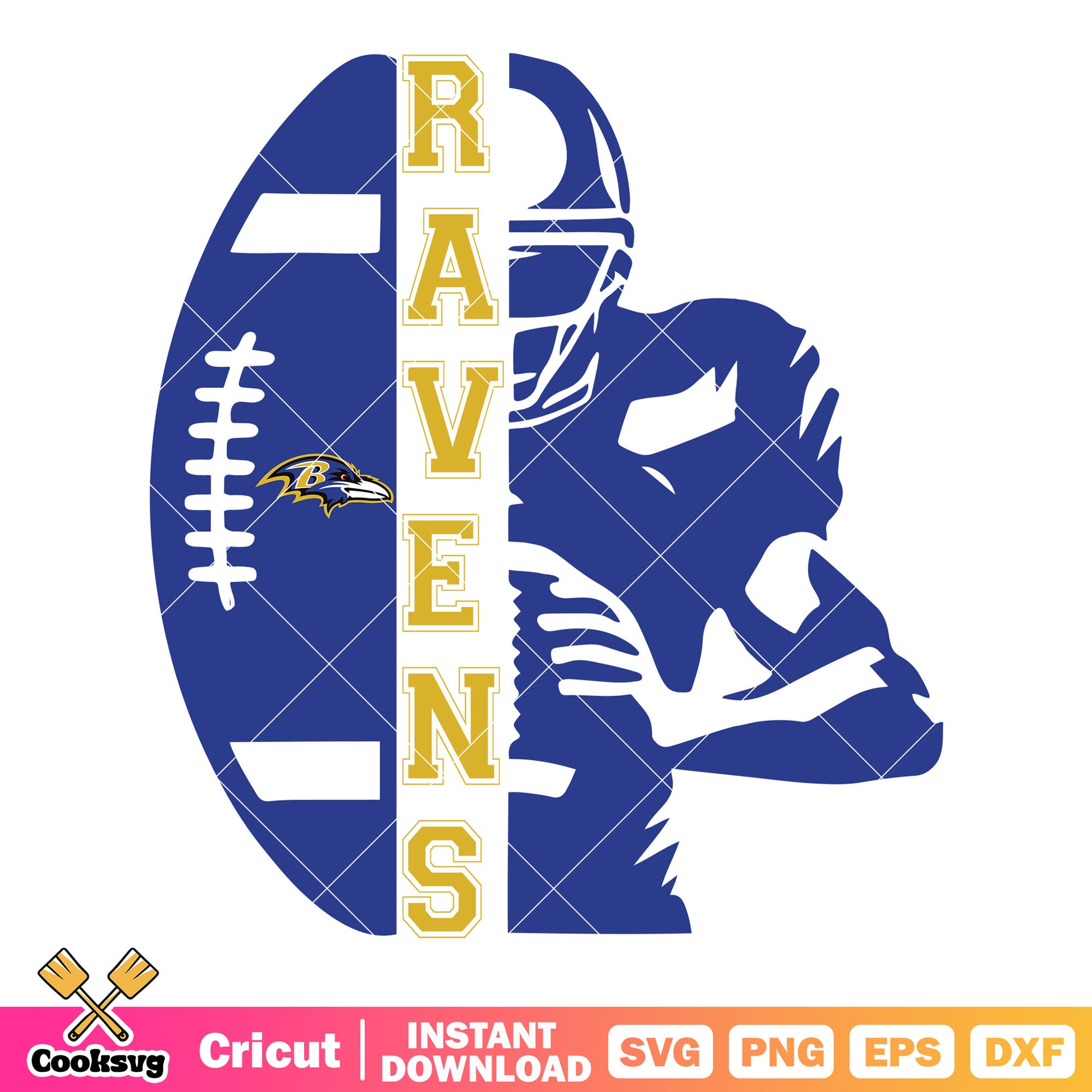 Lamar Jackson raven svg, american football svg, baltimore ravens svg
