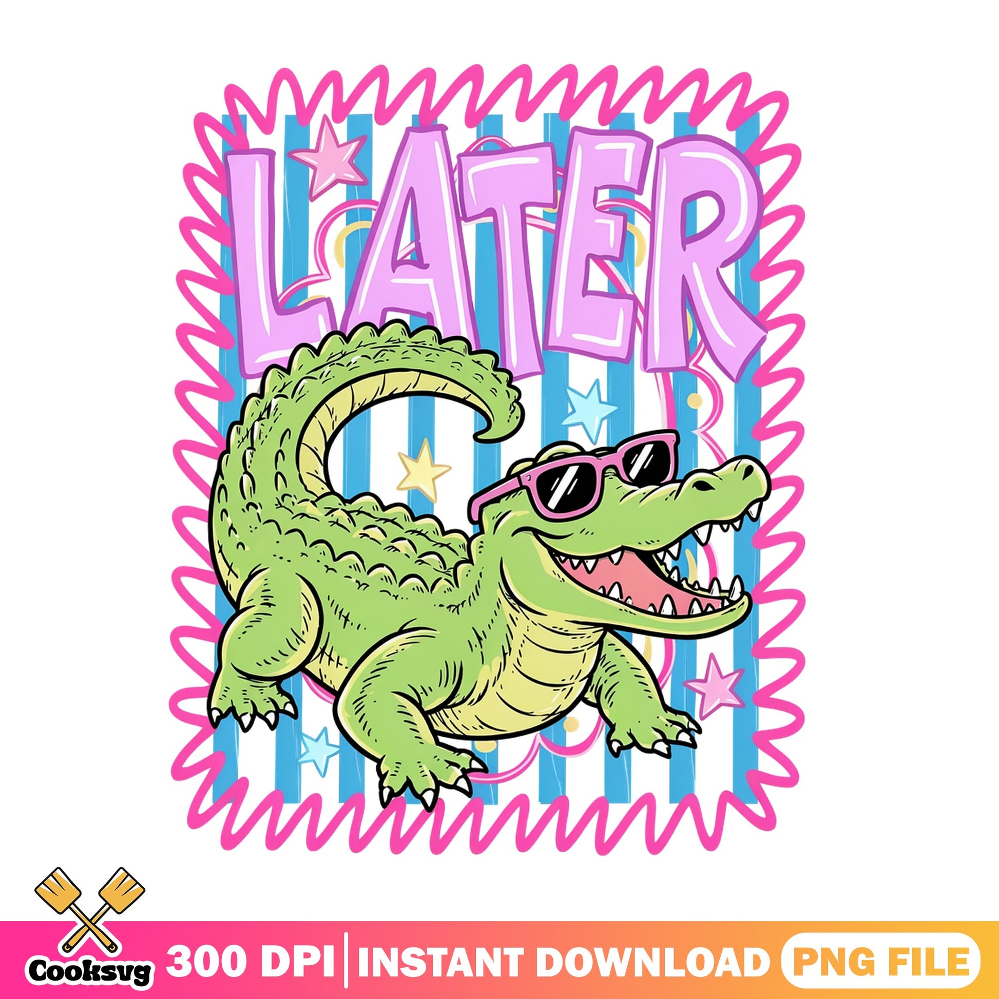 Later Alligator With Sunglasses PNG, Funny Gator PNG, Cool Crocodile PNG