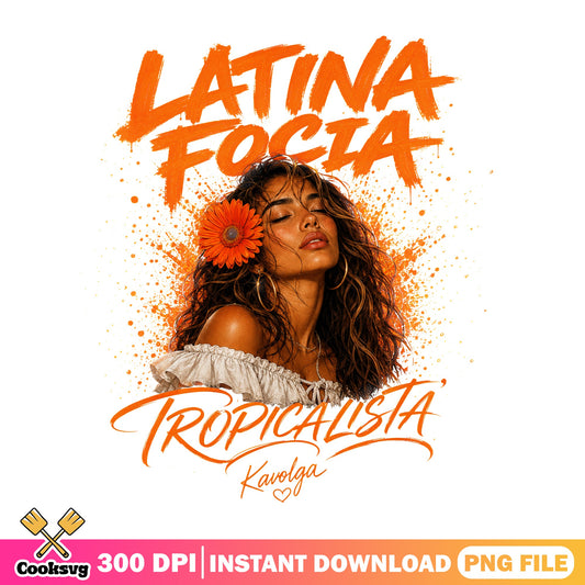 Latina Focia Tropicalista PNG, Latina Girl PNG, Sublimation PNG