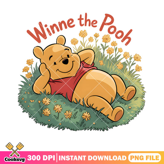 Lazy pooh relax png, disney pooh png, winnie the pooh png