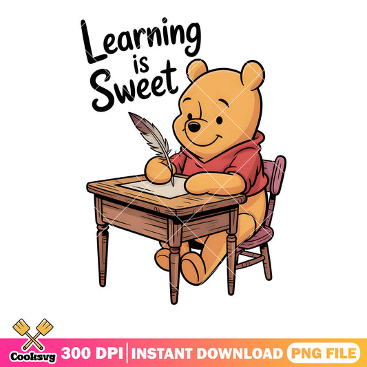 Learning is everything png, pooh characters png, winnie the pooh png