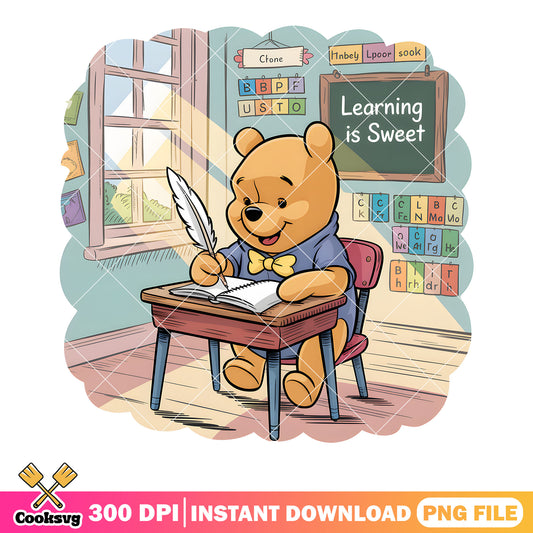 Learning is sweet pooh png, winnie the pooh png, pooh bear png