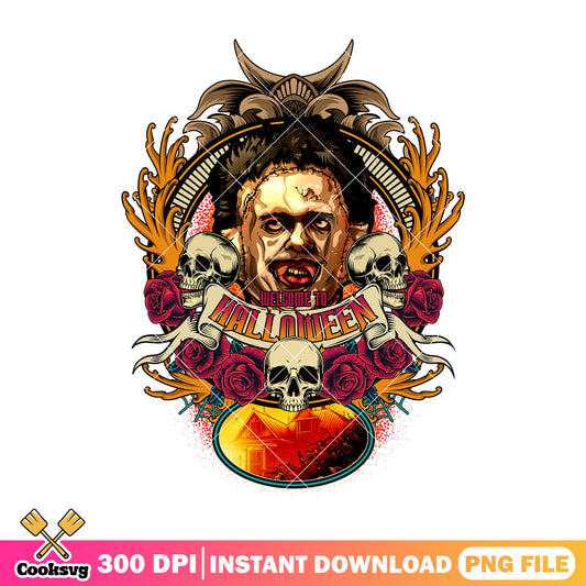 Leatherface art design png, halloween movie png, character horror png