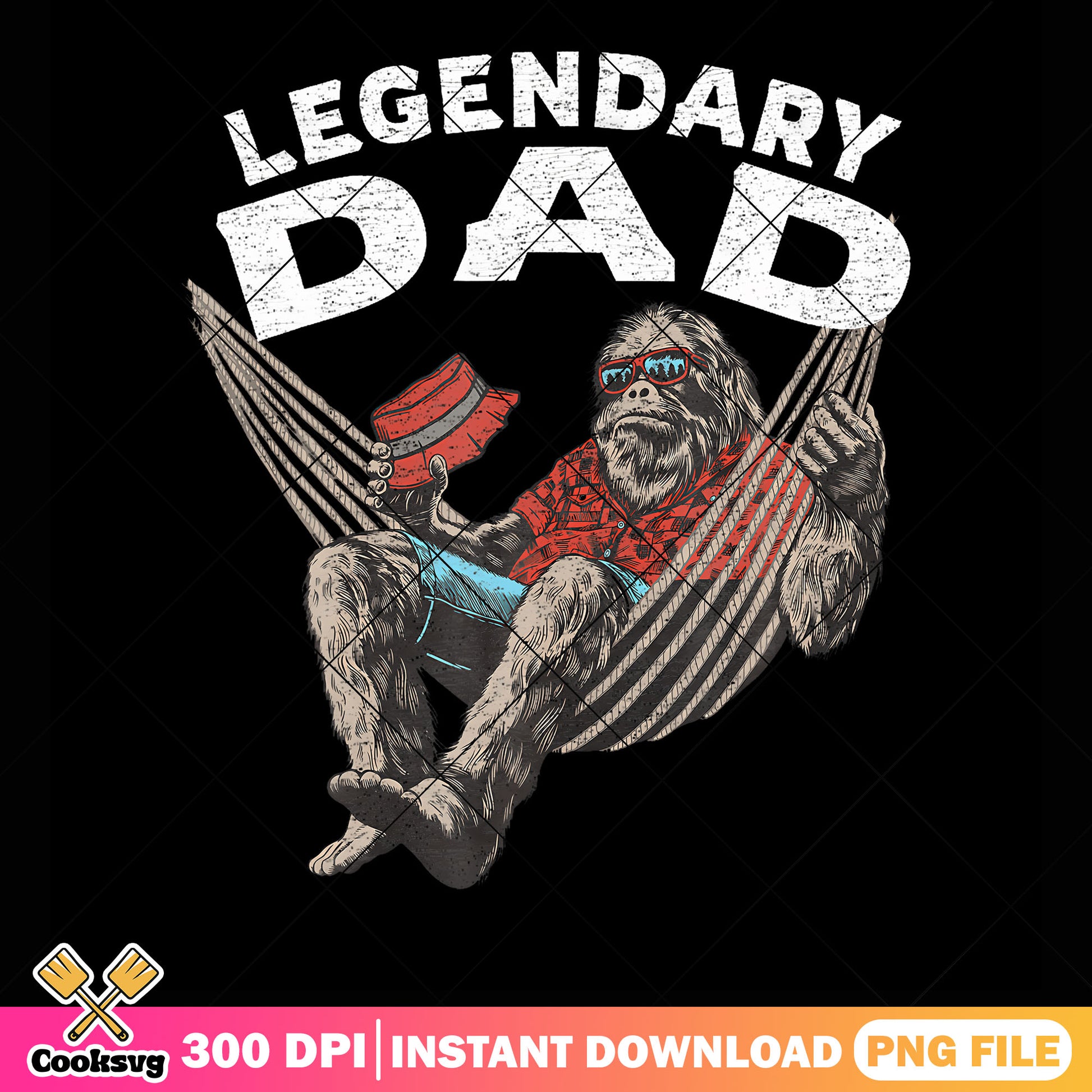 Legendary dad hawaii monkey png, hawaii vibes​ png, father day ​png