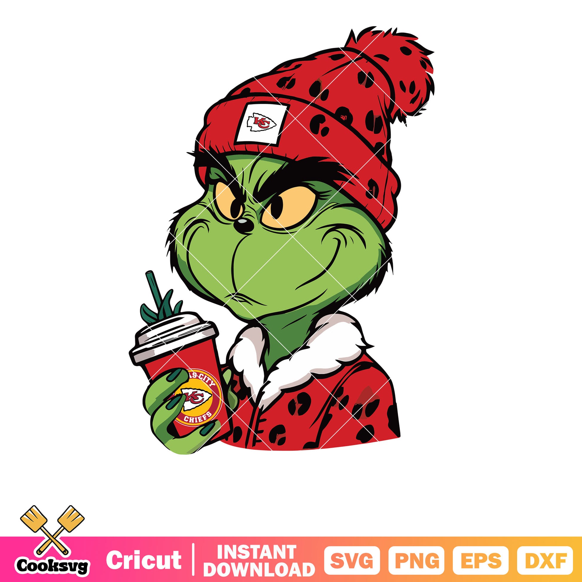 Leopard Grinch Kansas City svg, kansas city chiefs svg, the grinch svg