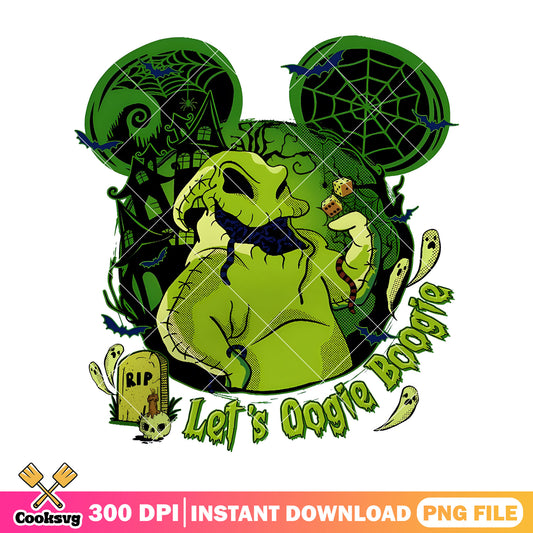 Let's oogie boogie png, horror cartoon png, halloween spirit png