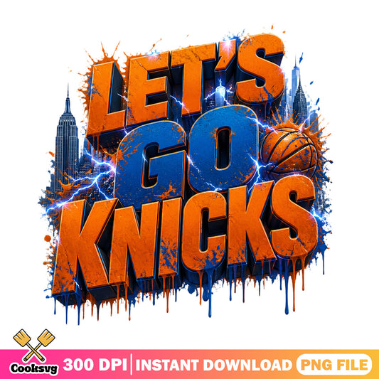 Lets Go Knicks PNG, New York Knicks Basketball, NBA Fan PNG