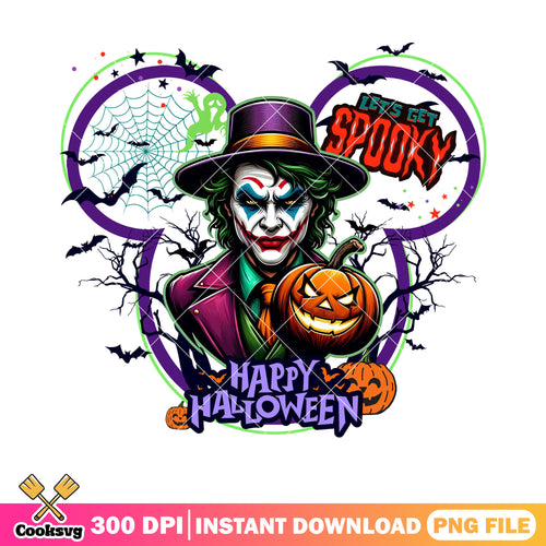 Lets get spooky png, scary halloween party png, wicker pumpkin png