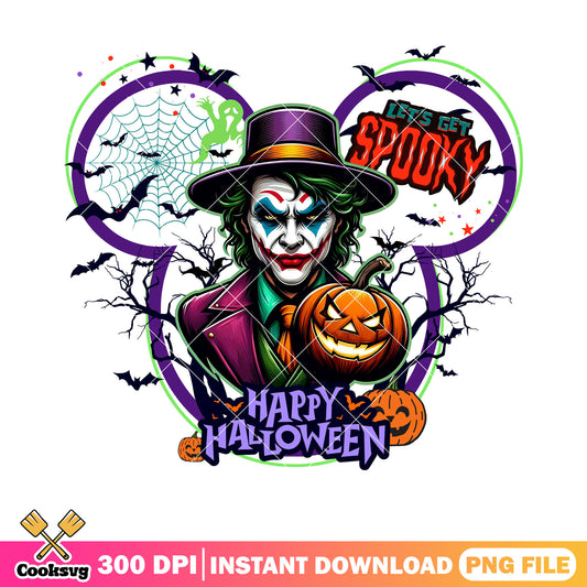 Lets get spooky png, scary halloween party png, wicker pumpkin png