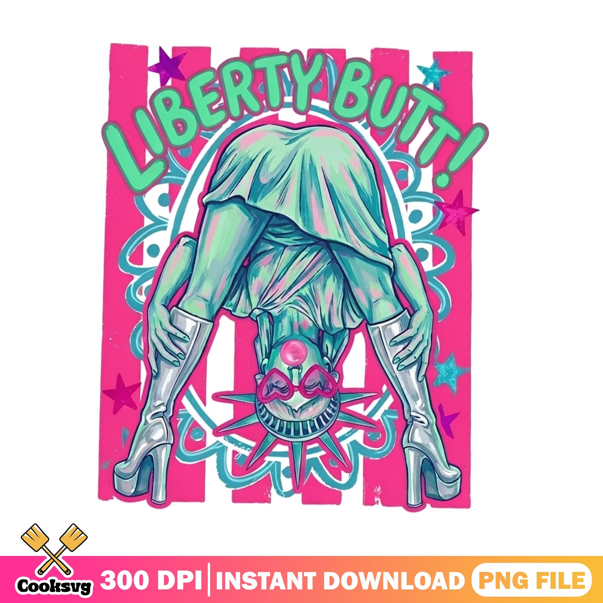 Liberty Butt Statue Of Liberty PNG, 4th Of July PNG, Funny USA PNG