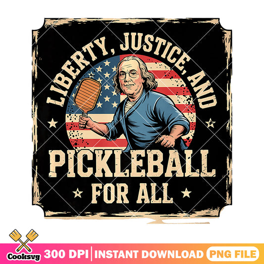 Liberty justice and pickleball png, america liberty​ png, pickleball america​ png