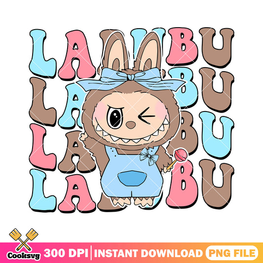 Light grown labubu png, labubu baby png, plush labubu​ png