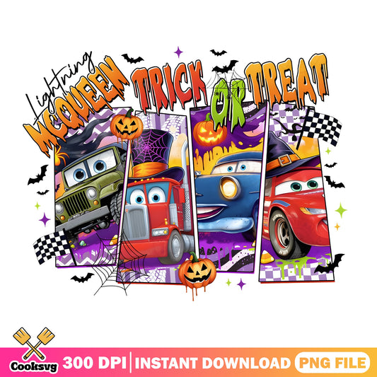 Lightning McQueen Halloween PNG, Cars Trick Or Treat PNG, Disney PNG